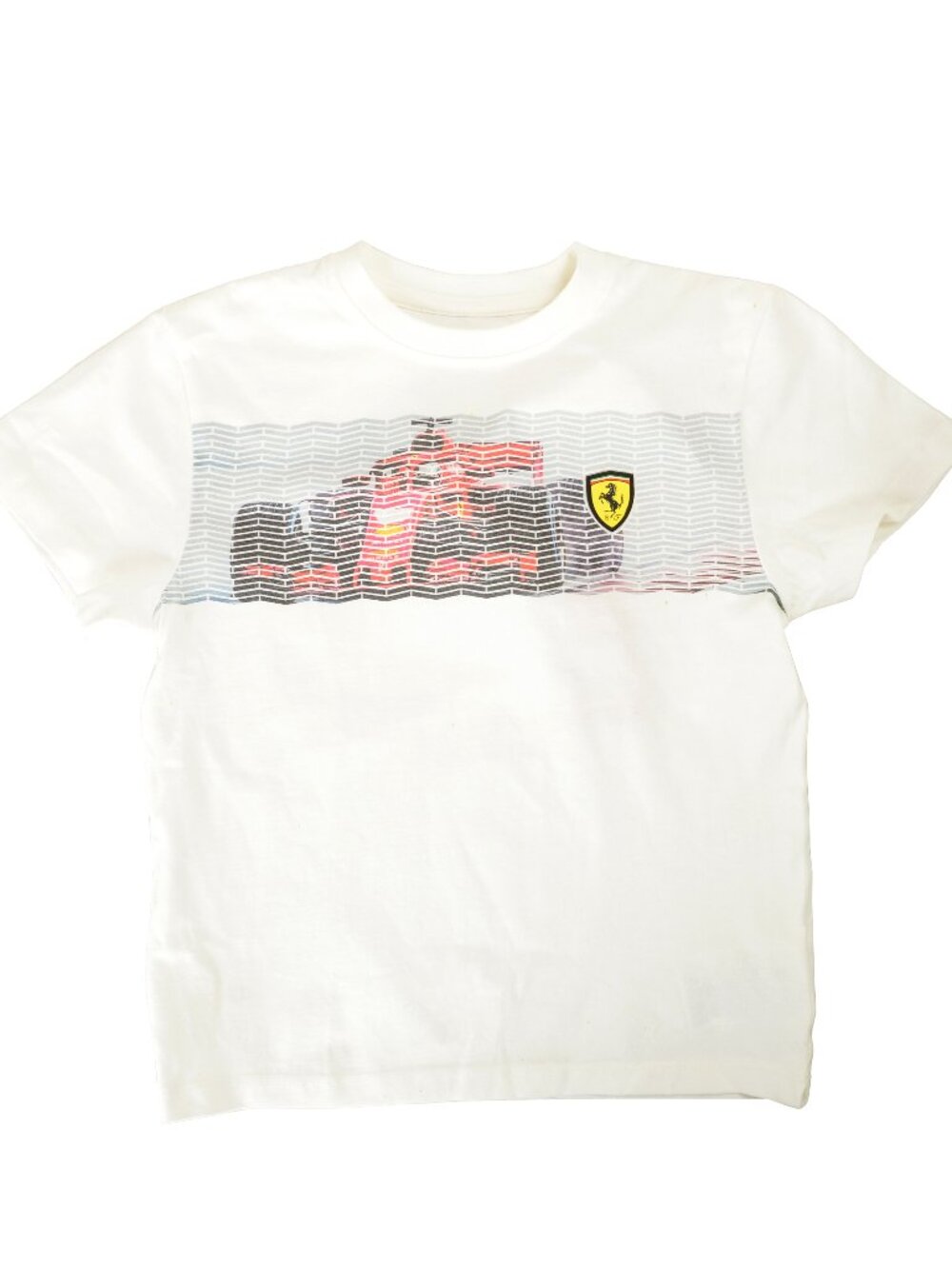 Scuderia Ferrari Boy White Short Sleeve T-Shirt Sz 9/10 Years